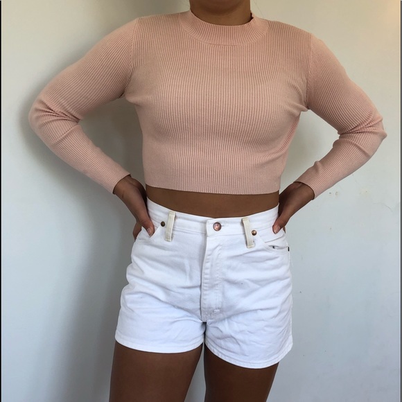 Brandy Melville Brett Mock Neck Sweater Light Pink - Picture 5 of 5